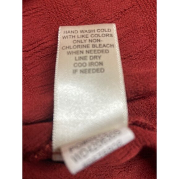 Studio Woman JPR Womens Blouse 1X Rust Red Lace Crochet V-Neckline Pheasant Boho - Picture 5 of 9